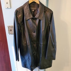4 Button Leather Jacket 2x Womens Plus